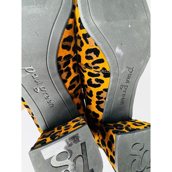 Paul Green Winona Leather Loafer Pump Leopard Velvet Sisal size UK 7/ US 9.5 - Picture 2 of 10